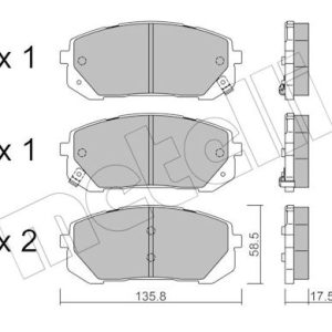 Set placute frana METELLI 22-1373-0 – HYUNDAI | AutoRival