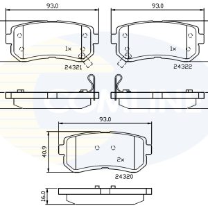 Set placute frana COMLINE CBP32016