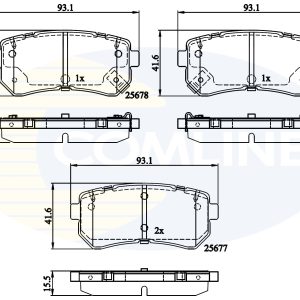 Set placute frana COMLINE CBP32276