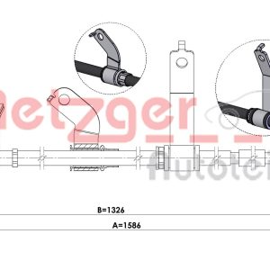 Cablu frana de parcare METZGER 1.KI014