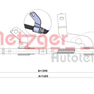 Cablu frana de parcare METZGER 1.KI015