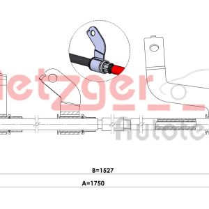 Cablu frana de parcare METZGER 1.KI017
