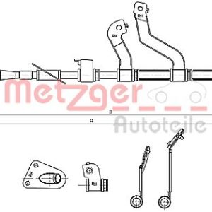 Cablu frana de parcare METZGER 17.2580