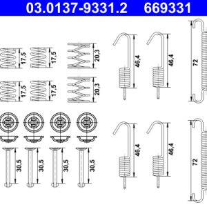 Set accesorii saboti frana parcare ATE 03.0137-9331.2