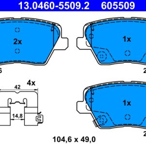 Set placute frana ATE 13.0460-5509.2