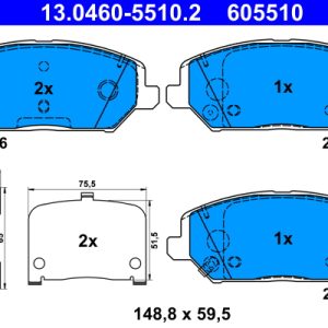 Set placute frana ATE 13.0460-5510.2