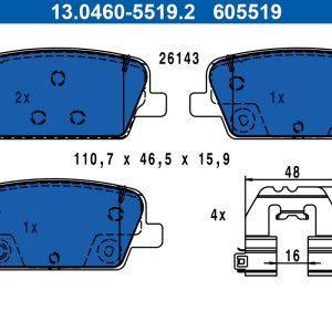 Set placute frana ATE 13.0460-5519.2