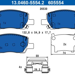 Set placute frana ATE 13.0460-5554.2