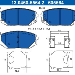 Set placute frana ATE 13.0460-5564.2
