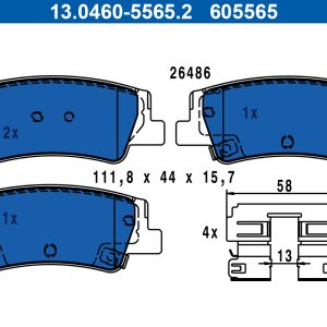 Set placute frana ATE 13.0460-5565.2