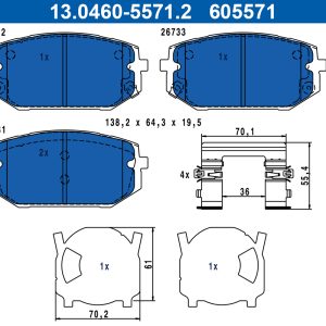 Set placute frana ATE 13.0460-5571.2