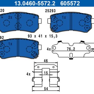 Set placute frana ATE 13.0460-5572.2