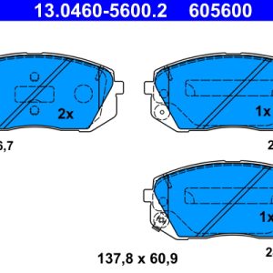 Set placute frana ATE 13.0460-5600.2
