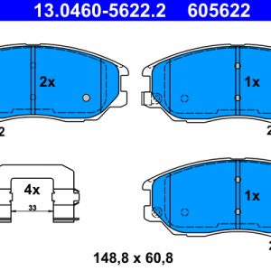 Set placute frana ATE 13.0460-5622.2