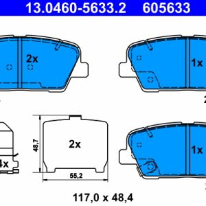 Set placute frana ATE 13.0460-5633.2