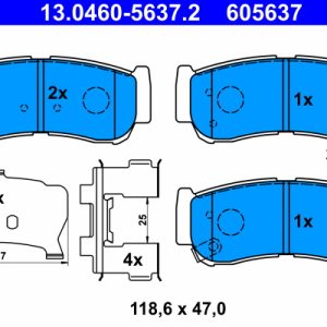 Set placute frana ATE 13.0460-5637.2