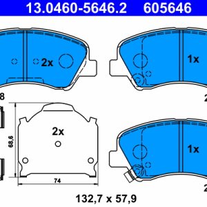 Set placute frana ATE 13.0460-5646.2
