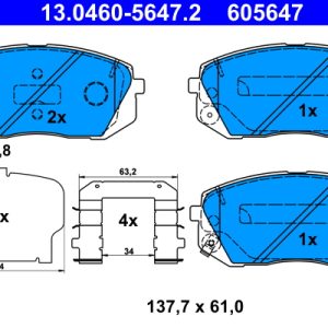 Set placute frana ATE 13.0460-5647.2