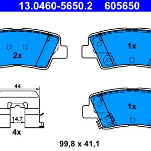 Set placute frana ATE 13.0460-5650.2