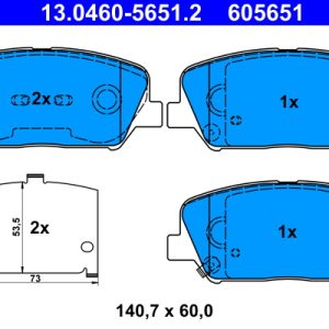 Set placute frana ATE 13.0460-5651.2