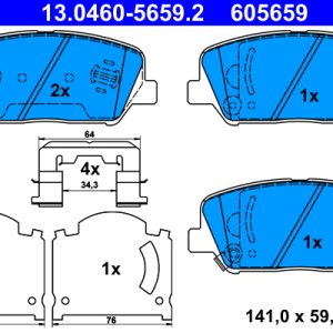 Set placute frana ATE 13.0460-5659.2