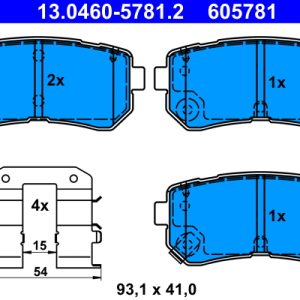 Set placute frana ATE 13.0460-5781.2