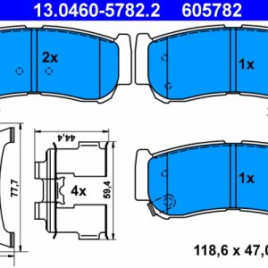 Set placute frana ATE 13.0460-5782.2