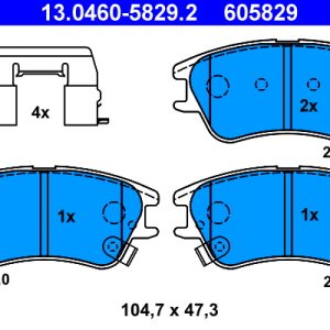 Set placute frana ATE 13.0460-5829.2