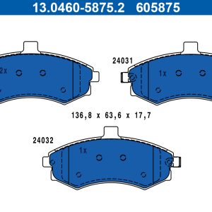 Set placute frana ATE 13.0460-5875.2
