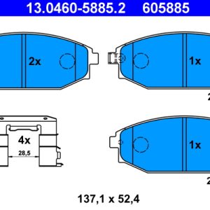 Set placute frana ATE 13.0460-5885.2
