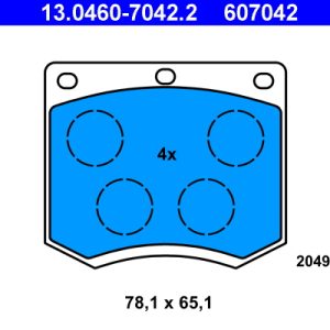 Set placute frana ATE 13.0460-7042.2
