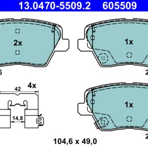 Set placute frana ATE 13.0470-5509.2