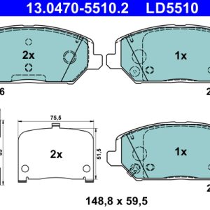 Set placute frana ATE 13.0470-5510.2