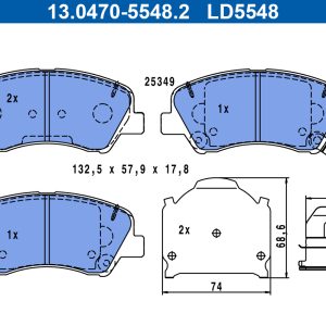 Set placute frana ATE 13.0470-5548.2