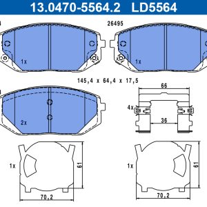 Set placute frana ATE 13.0470-5564.2