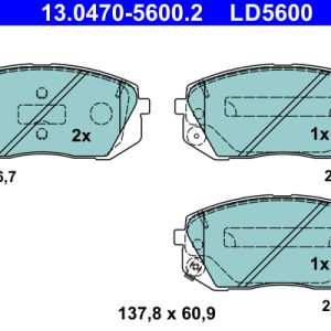 Set placute frana ATE 13.0470-5600.2