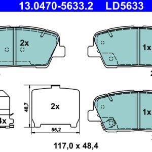 Set placute frana ATE 13.0470-5633.2