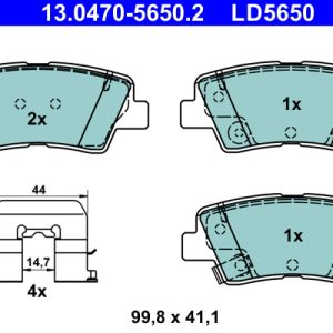 Set placute frana ATE 13.0470-5650.2