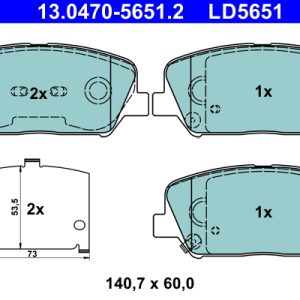 Set placute frana ATE 13.0470-5651.2