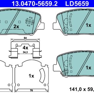 Set placute frana ATE 13.0470-5659.2