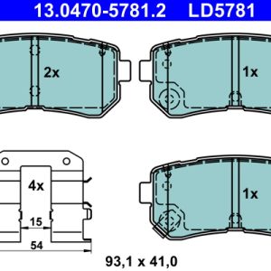 Set placute frana ATE 13.0470-5781.2