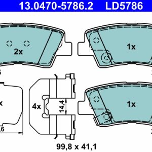 Set placute frana ATE 13.0470-5786.2
