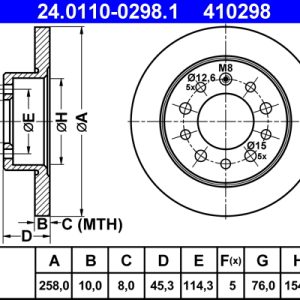 Disc frana ATE 24.0110-0298.1