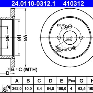 Disc frana ATE 24.0110-0312.1