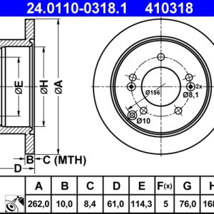 Disc frana ATE 24.0110-0318.1