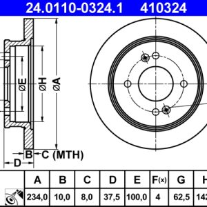 Disc frana ATE 24.0110-0324.1