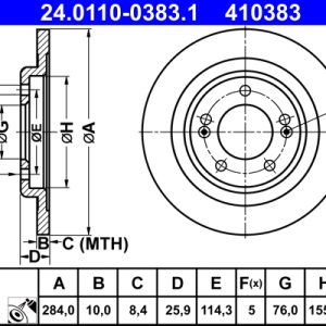 Disc frana ATE 24.0110-0383.1