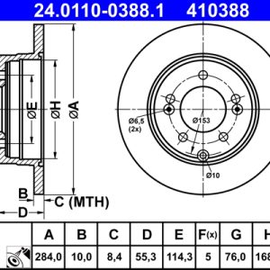 Disc frana ATE 24.0110-0388.1