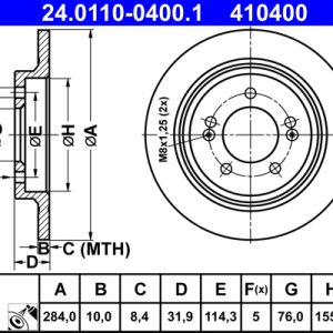 Disc frana ATE 24.0110-0400.1