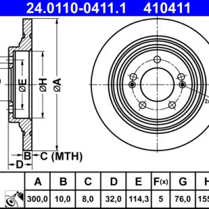 Disc frana ATE 24.0110-0411.1